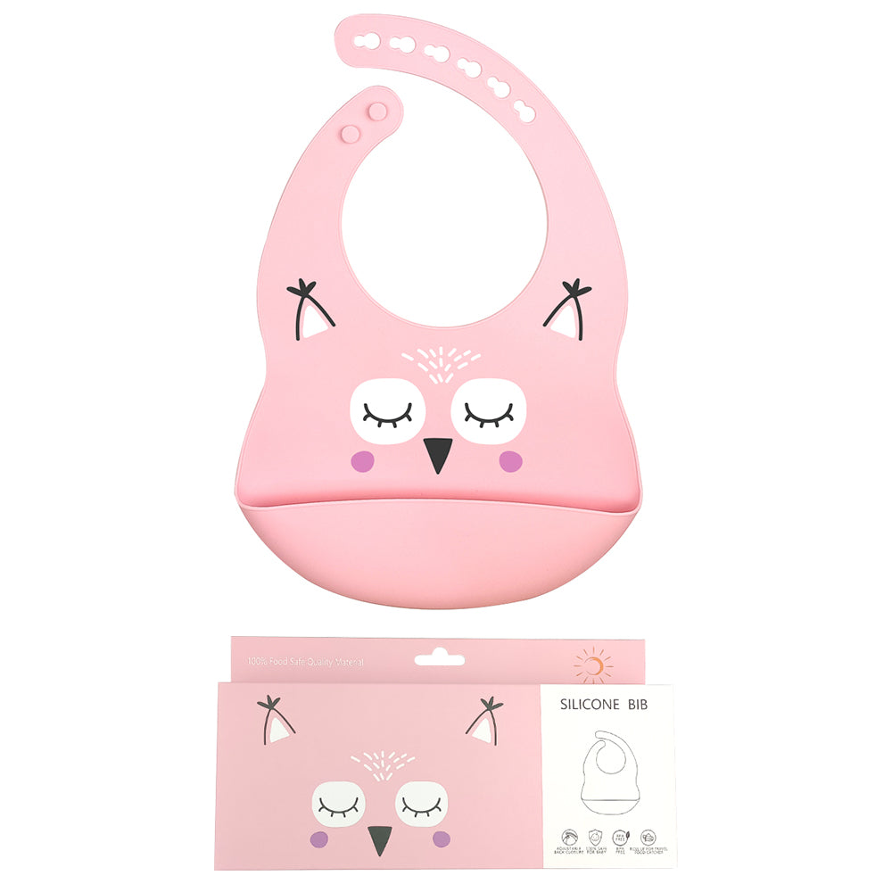 Bavoir bébé en silicone – Motif animal 🐻