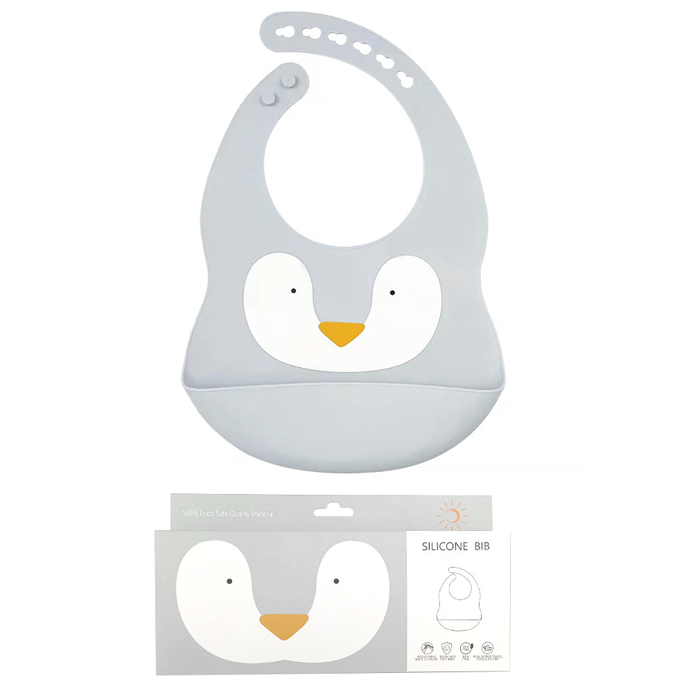 Bavoir bébé en silicone – Motif animal 🐻