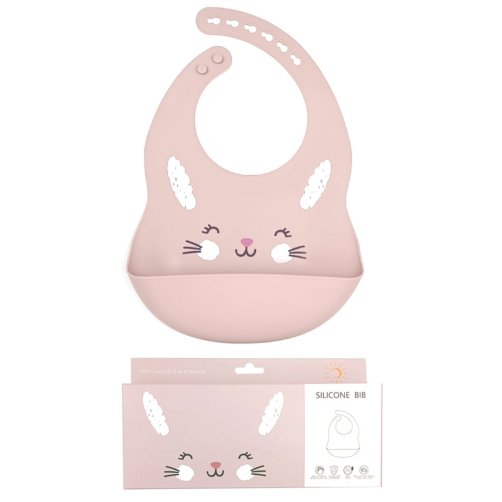 Bavoir bébé en silicone – Motif animal 🐻