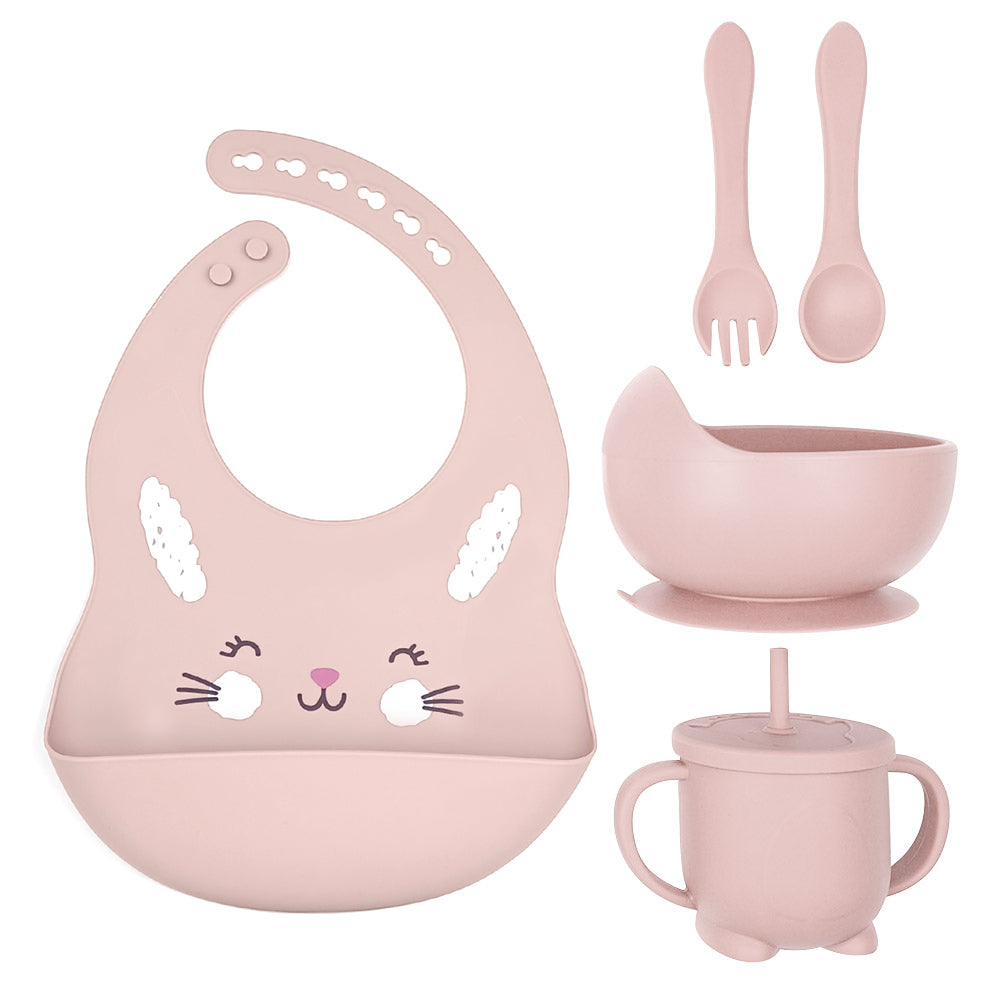 Kit repas bébé en silicone – 5 pièces 🍼