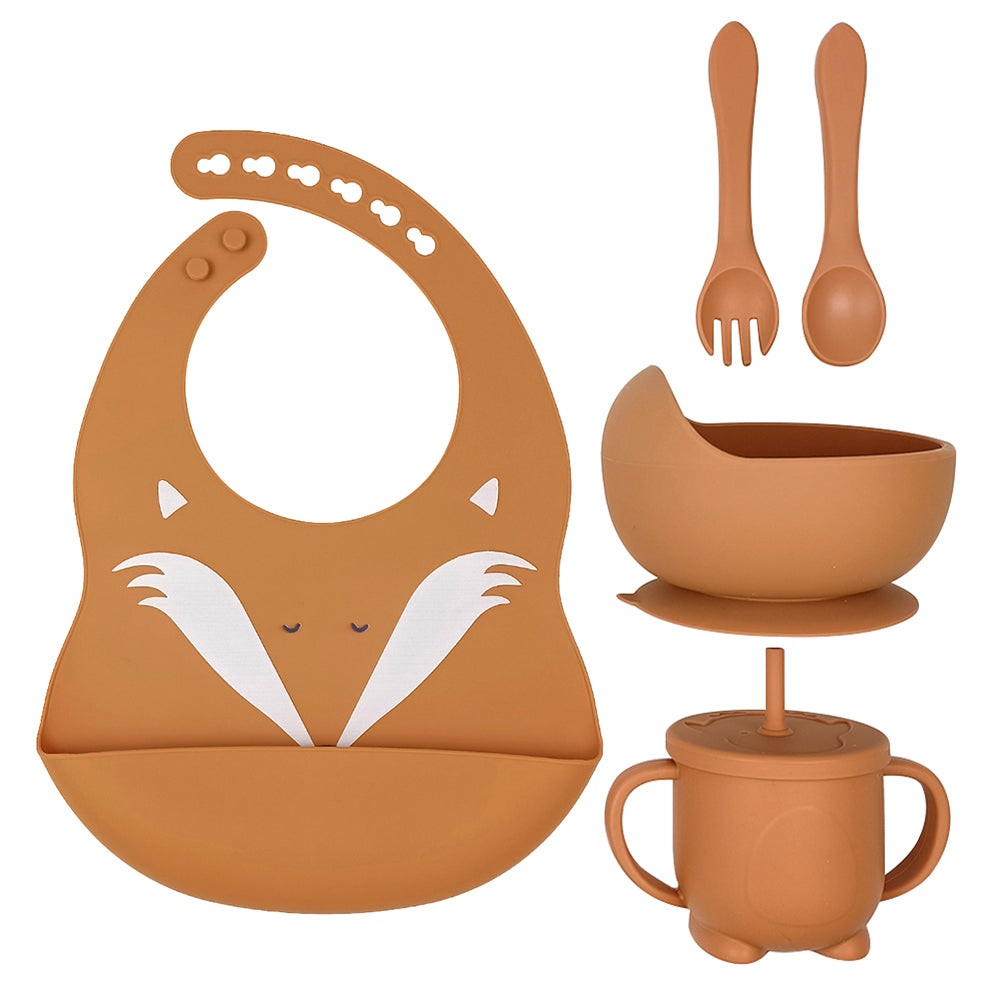 Kit repas bébé en silicone – 5 pièces 🍼