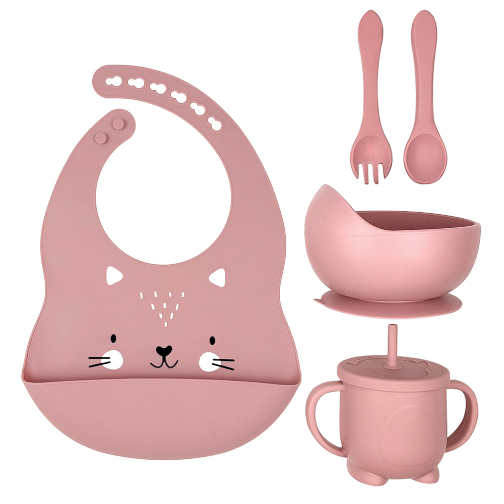 Kit repas bébé en silicone – 5 pièces 🍼