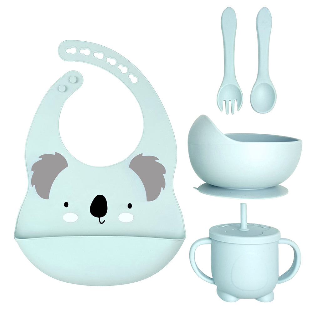 Kit repas bébé en silicone – 5 pièces 🍼