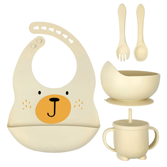 Kit repas bébé en silicone – 5 pièces 🍼