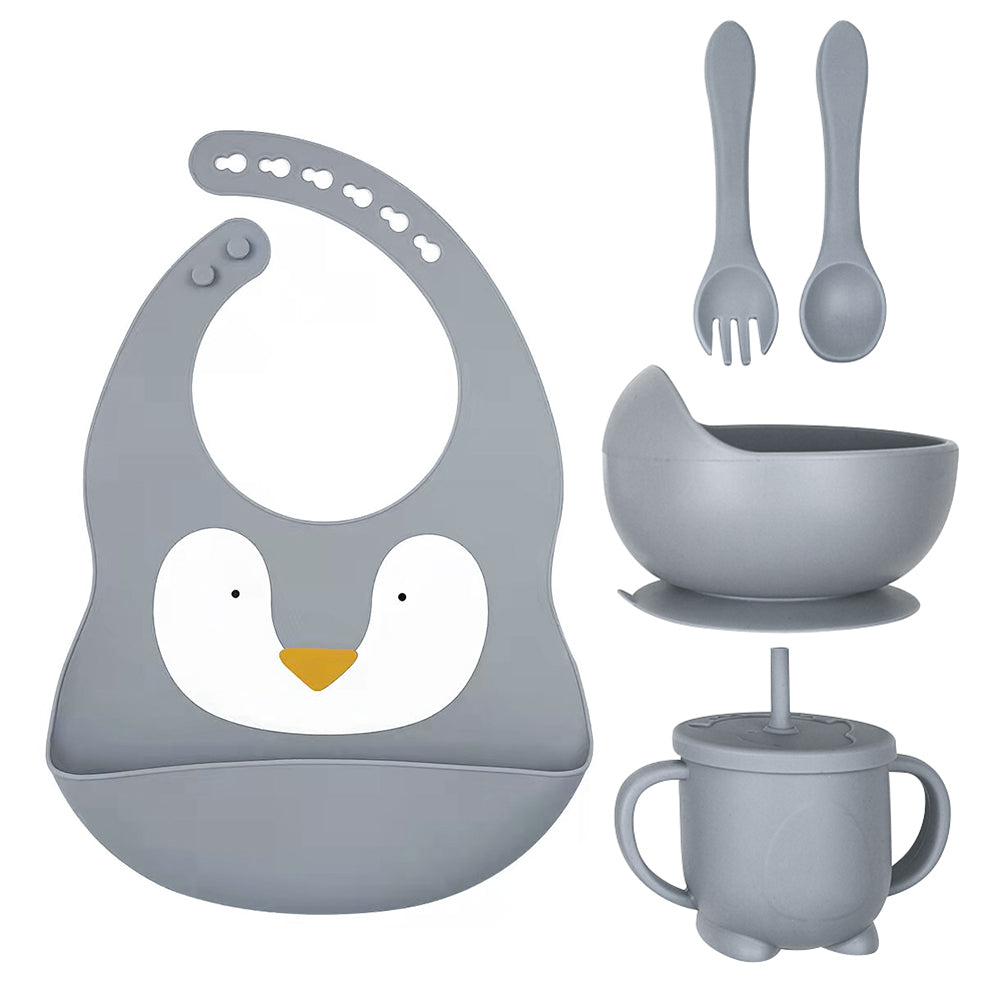 Kit repas bébé en silicone – 5 pièces 🍼